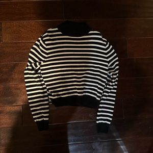 Zara mock neck striped sweater